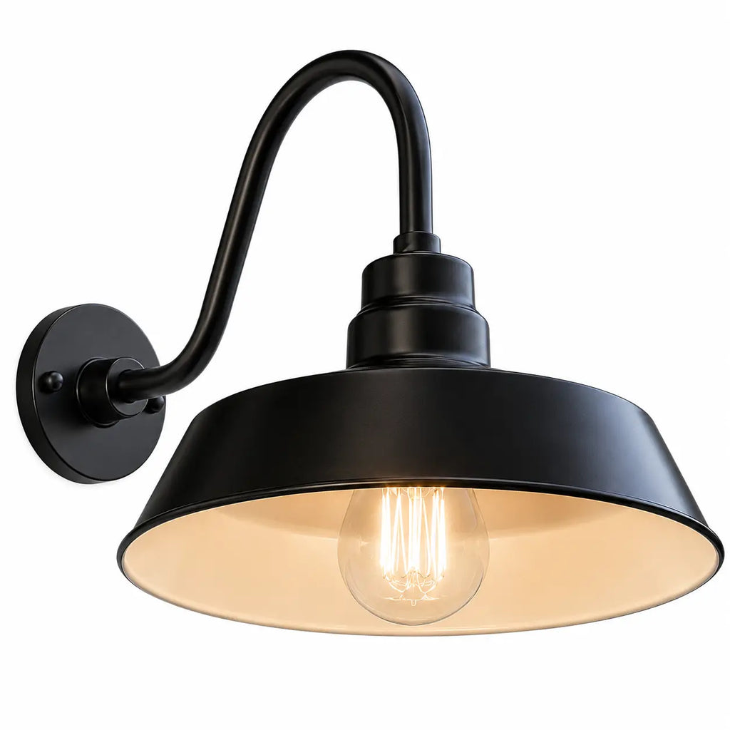 Barn Light 14" Shade with 15" Gooseneck Arm