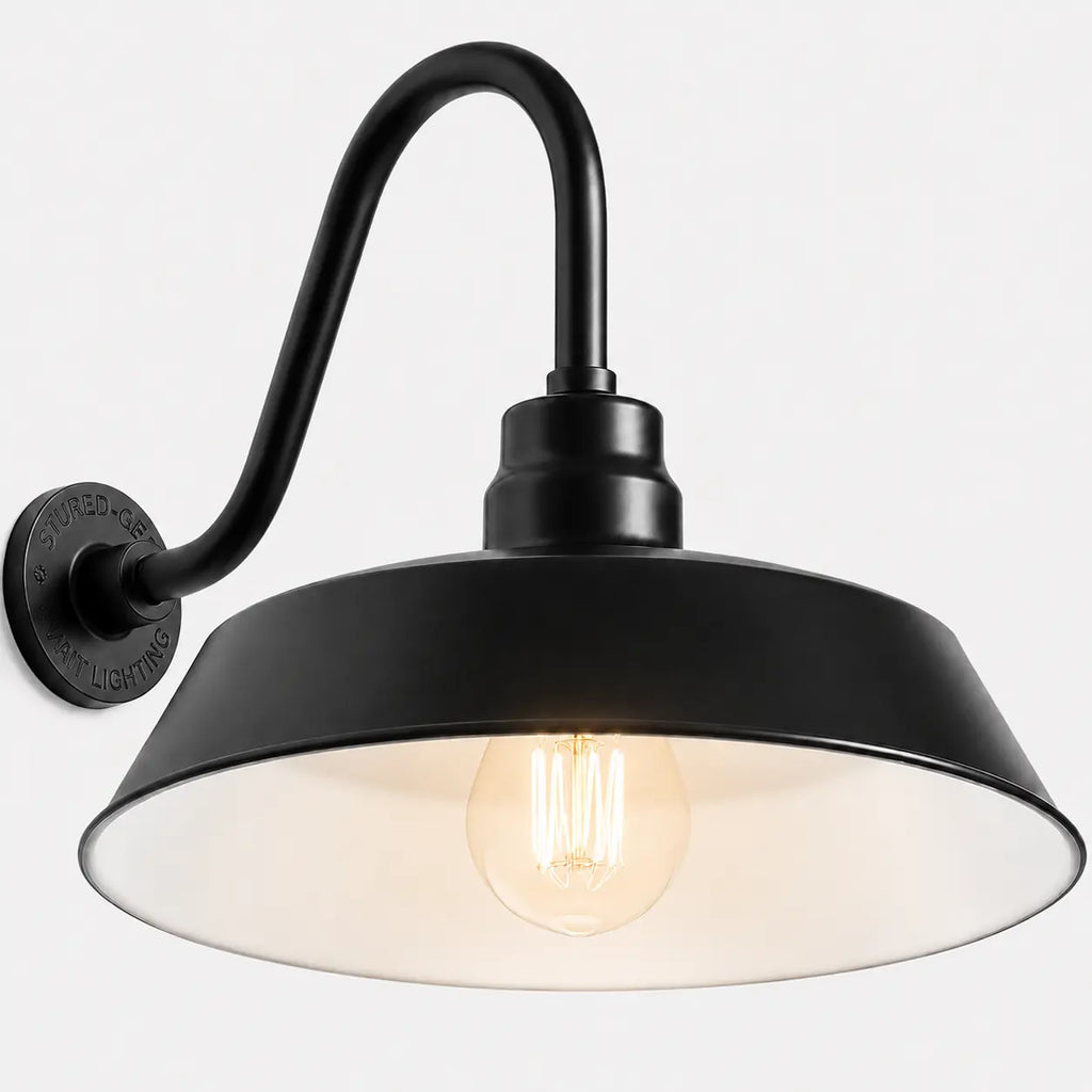 Barn Light 14" Shade with 15" Gooseneck Arm