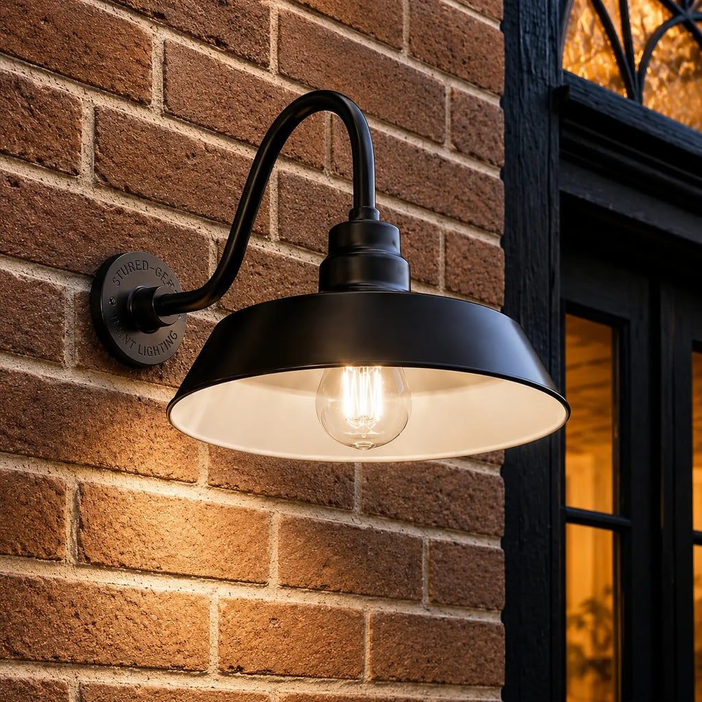 Barn Light 14" Shade with 15" Gooseneck Arm