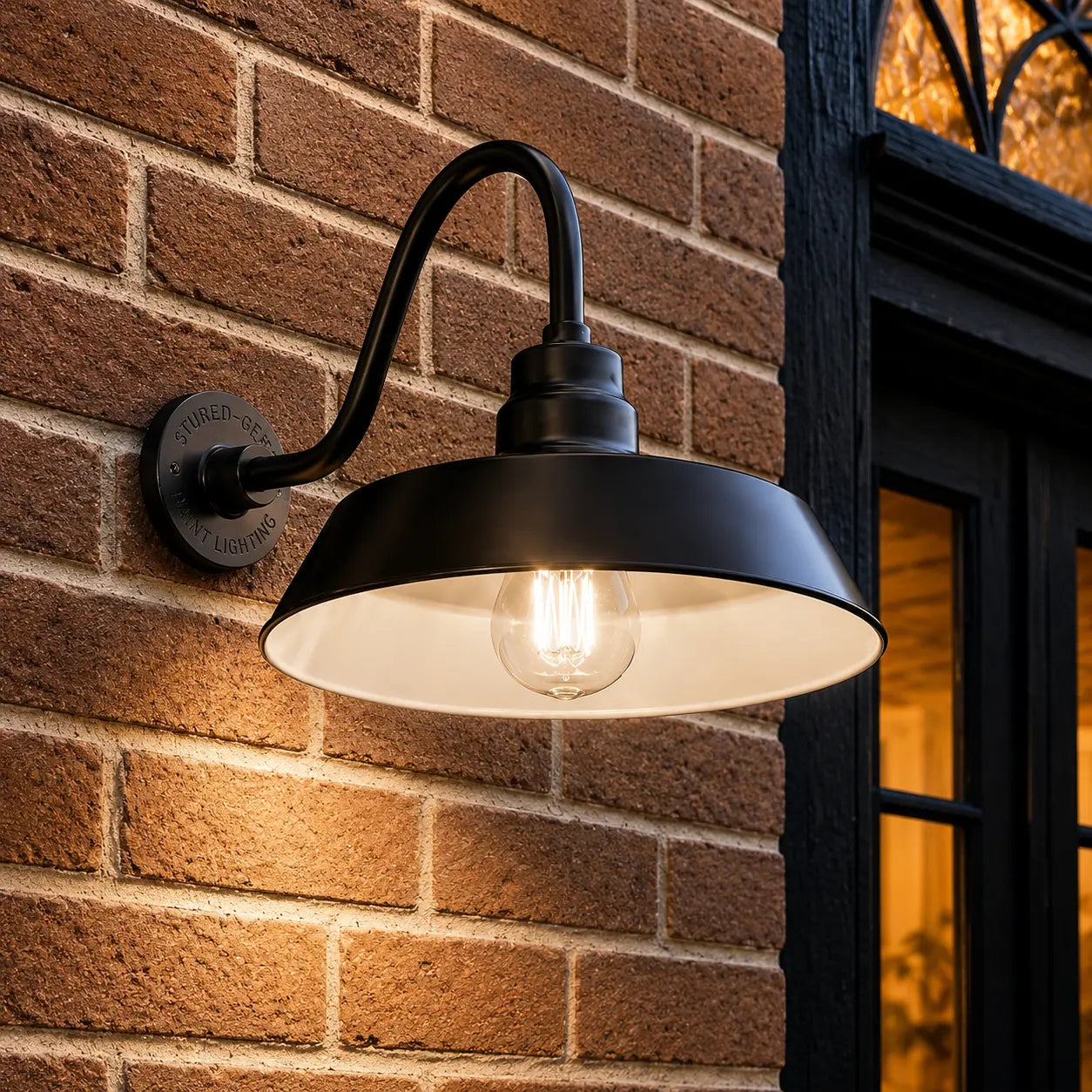 Barn Light 14" Shade with 15" Gooseneck Arm