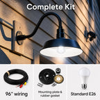Barn Light 14" Shade with 15" Gooseneck Arm