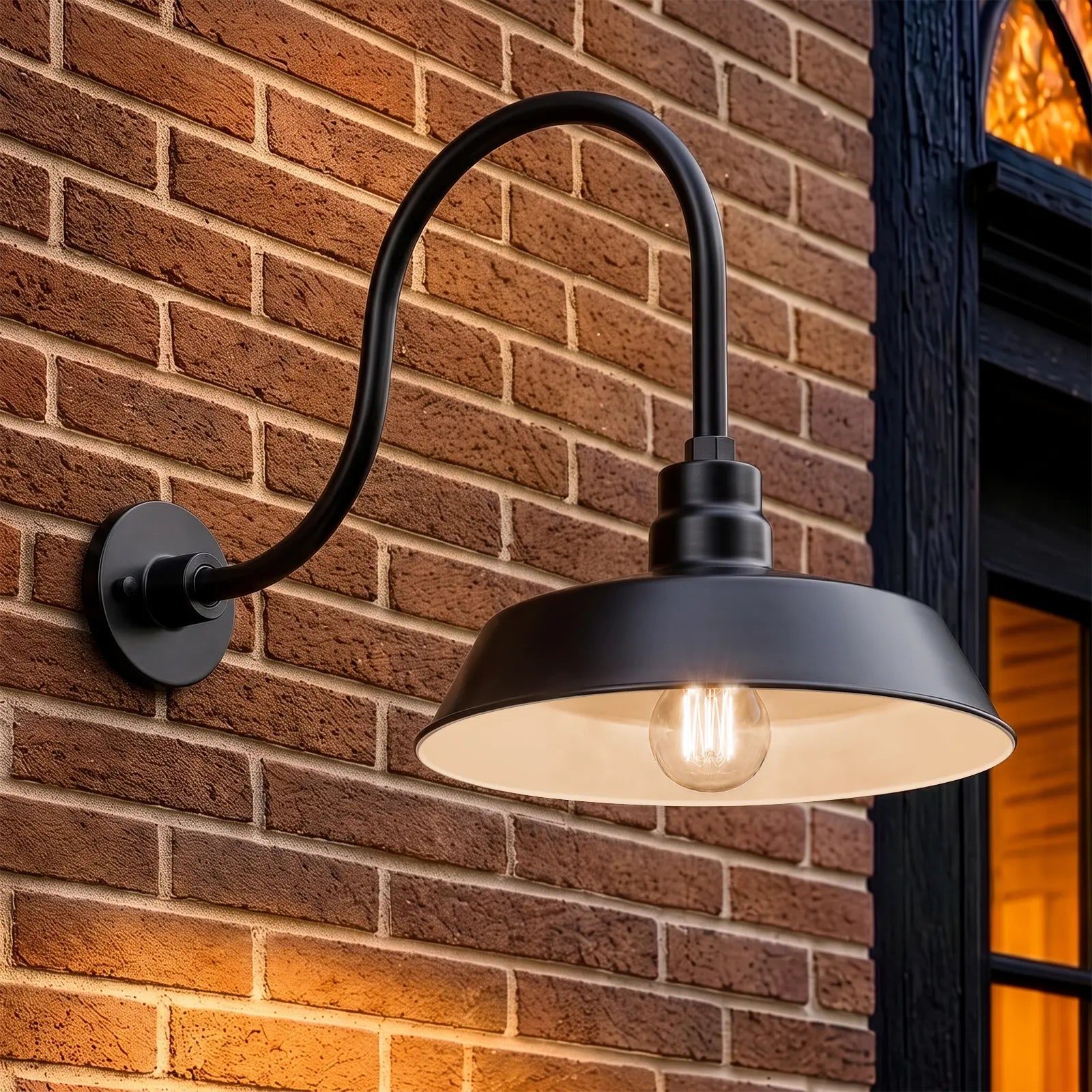 Barn Light 14" Shade with 24" Gooseneck Arm
