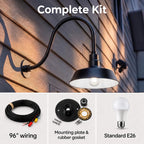 Barn Light 14" Shade with 24" Gooseneck Arm