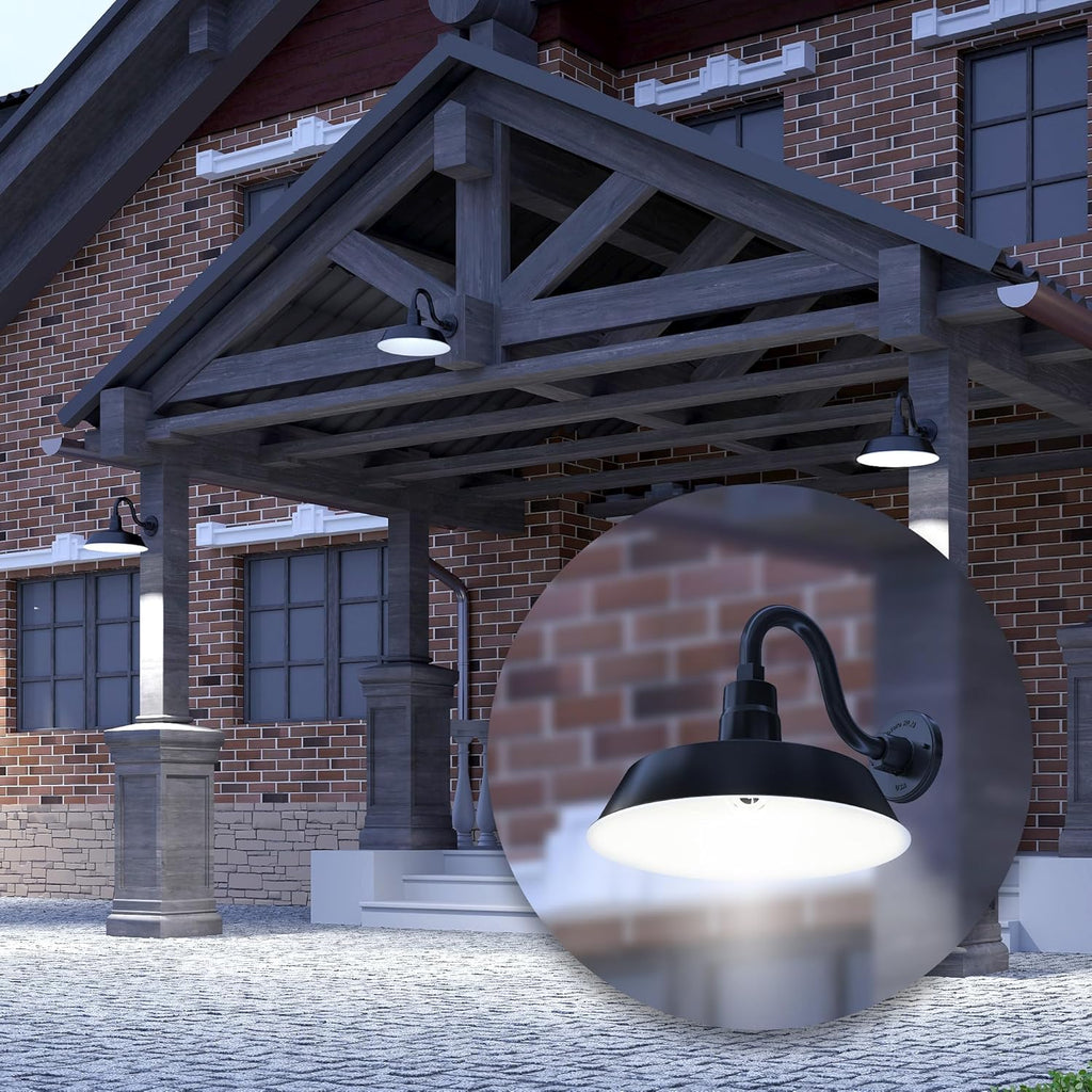 Barn Light 14" Shade with 10" Gooseneck Arm