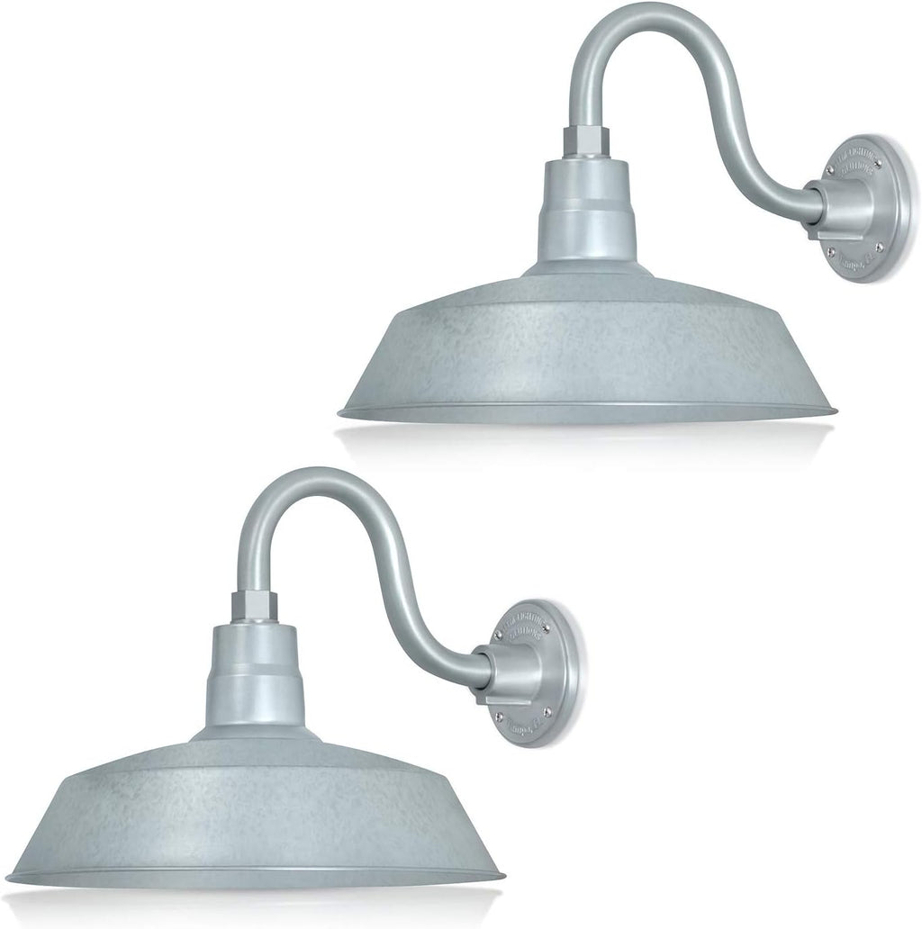 Barn Light 14" Shade with 10" Gooseneck Arm