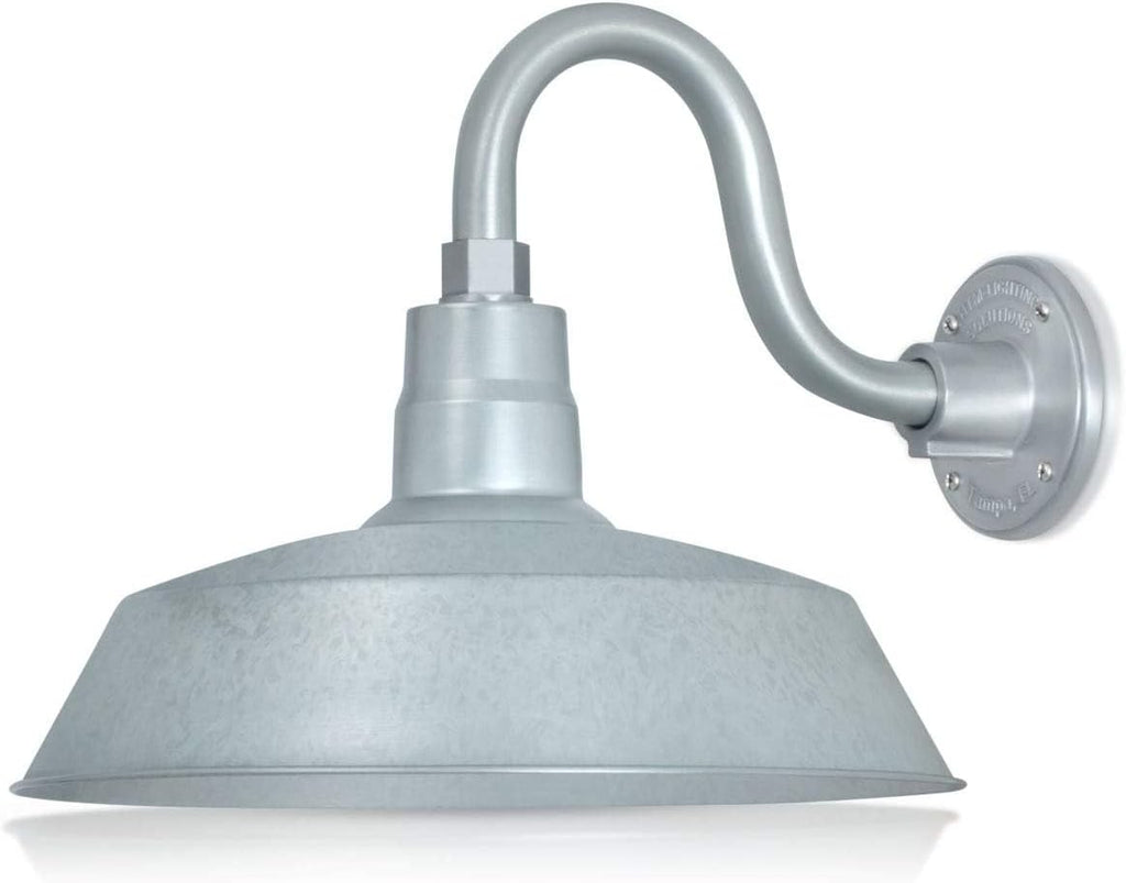Barn Light 14" Shade with 10" Gooseneck Arm