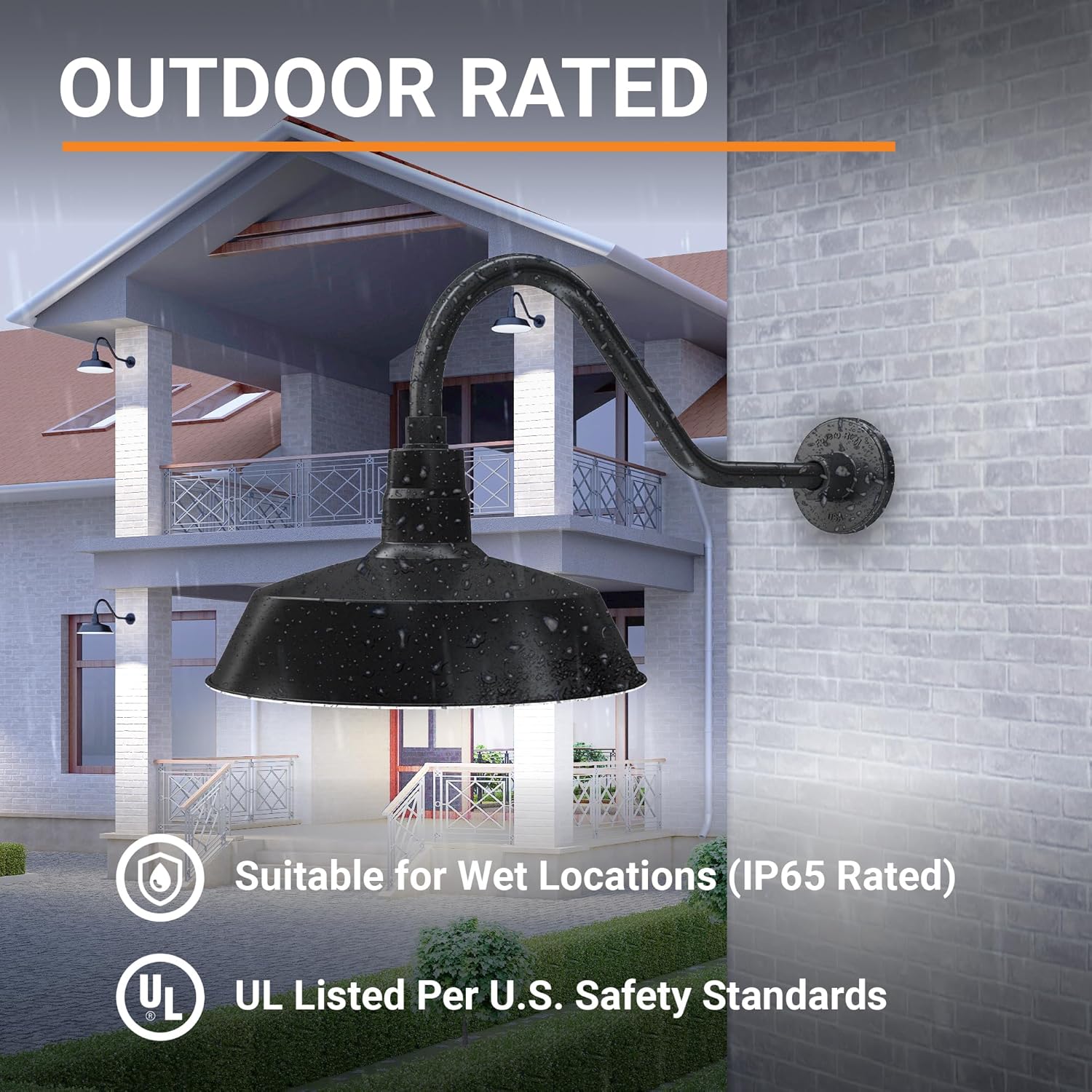Barn Light 14" Shade with 22" Gooseneck Arm
