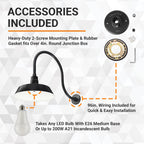 Barn Light 14" Shade with 24" Gooseneck Arm