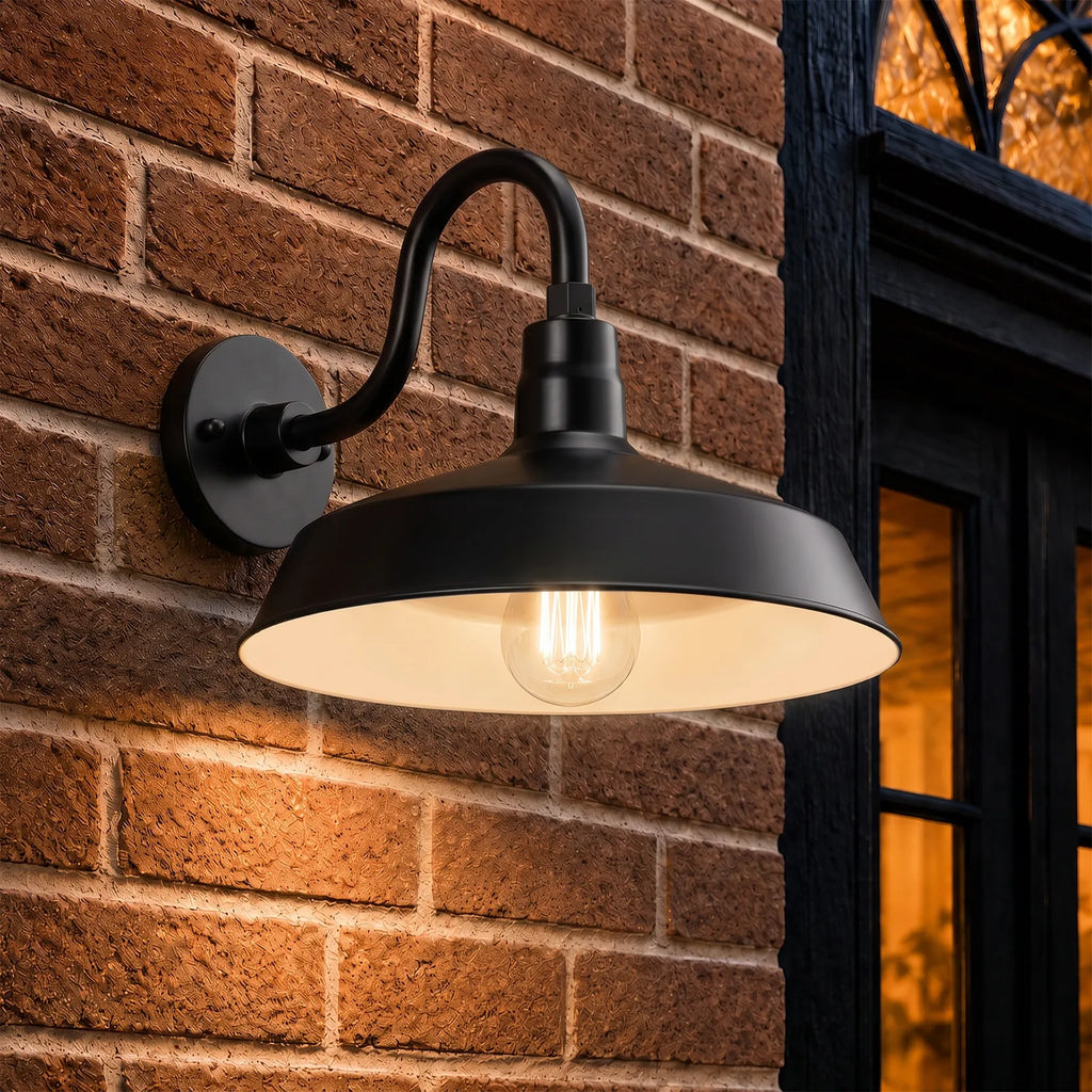 Barn Light 17" Shade with 10" Gooseneck Arm