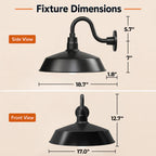 Barn Light 17" Shade with 10" Gooseneck Arm