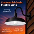 Barn Light 17" Shade with 10" Gooseneck Arm
