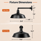 Barn Light 17" Shade with 13" Gooseneck Arm