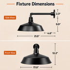Barn Light 17" Shade with 13" Gooseneck Arm