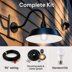 Barn Light 17" Shade with 15" Gooseneck Arm