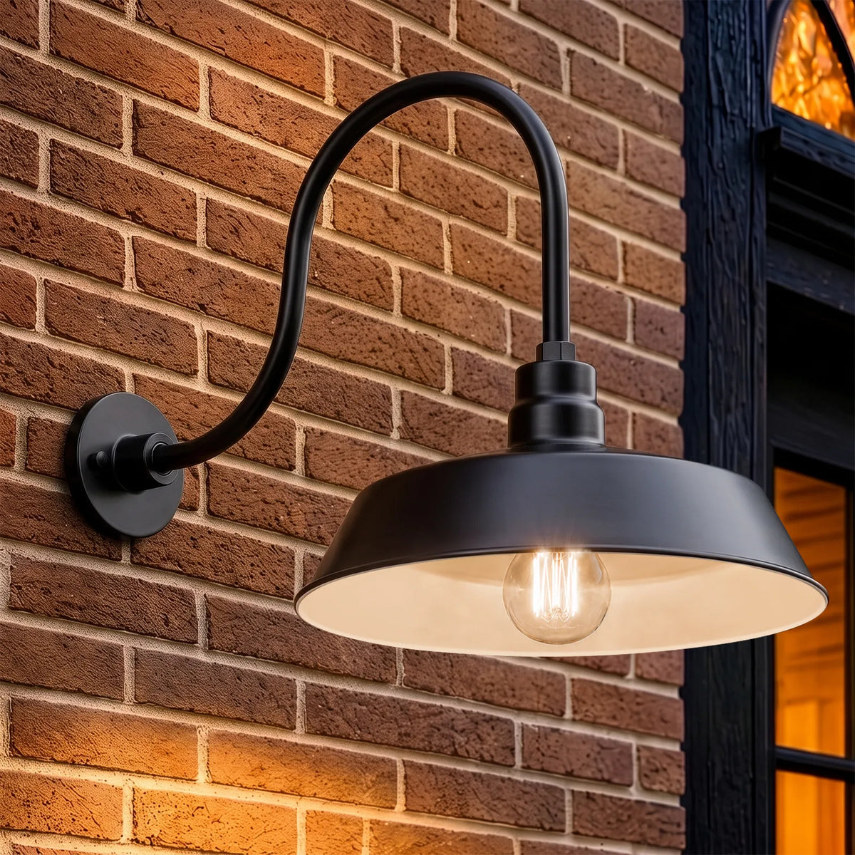 Barn Light 17" Shade with 24" Gooseneck Arm