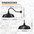 Barn Light 21" Shade with 22" Gooseneck Arm