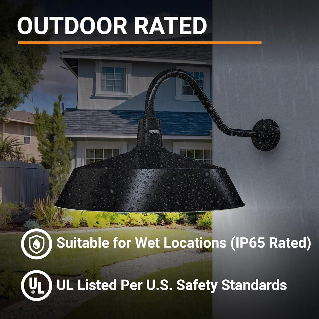 Barn Light 21" Shade with 22" Gooseneck Arm
