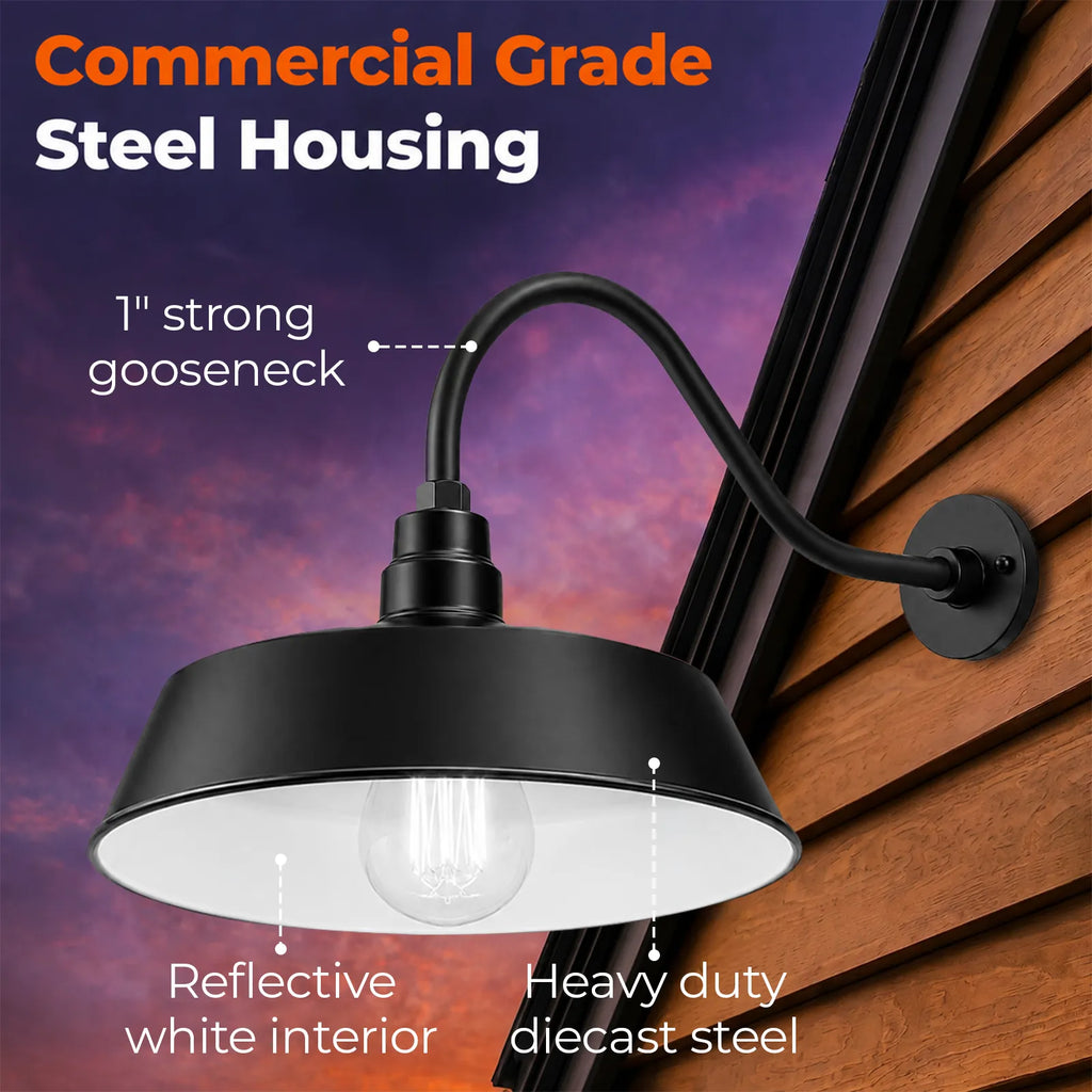 Barn Light 21" Shade with 22" Gooseneck Arm