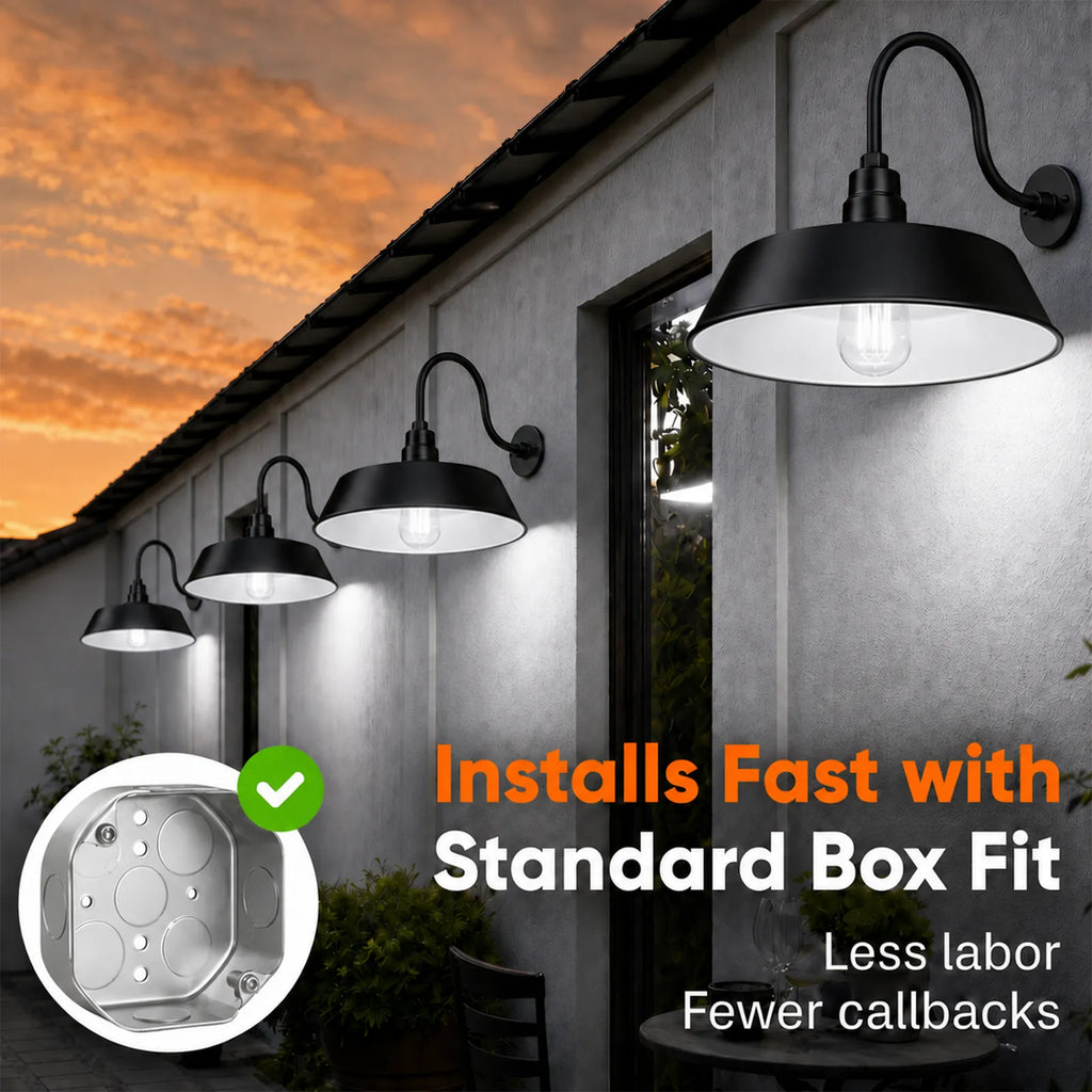 Barn Light 21" Shade with 22" Gooseneck Arm