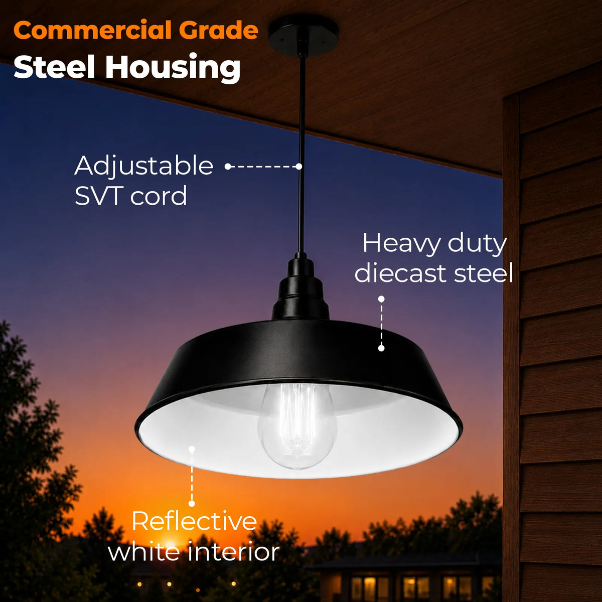 Pendant Barn Light 17" Shade